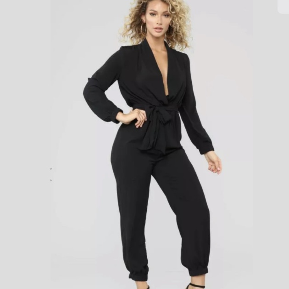 NWT Fashion Nova L/S Black Jumpsuit